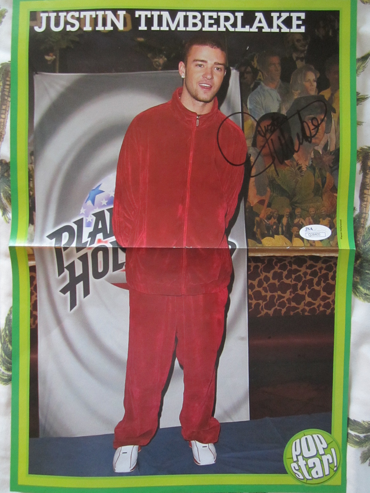 Justin Timberlake autographed signed autograph mini vintage foldout poster (JSA)