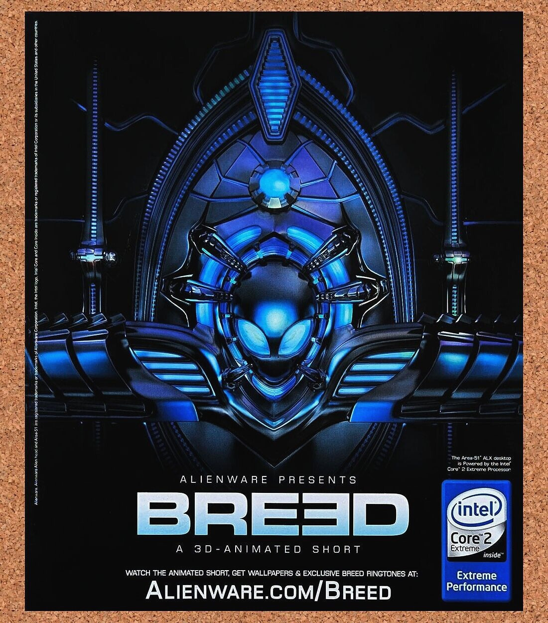 Alienware Breed 3D-Animation Original 2008 Ad Authentic Retro Tech Promo
