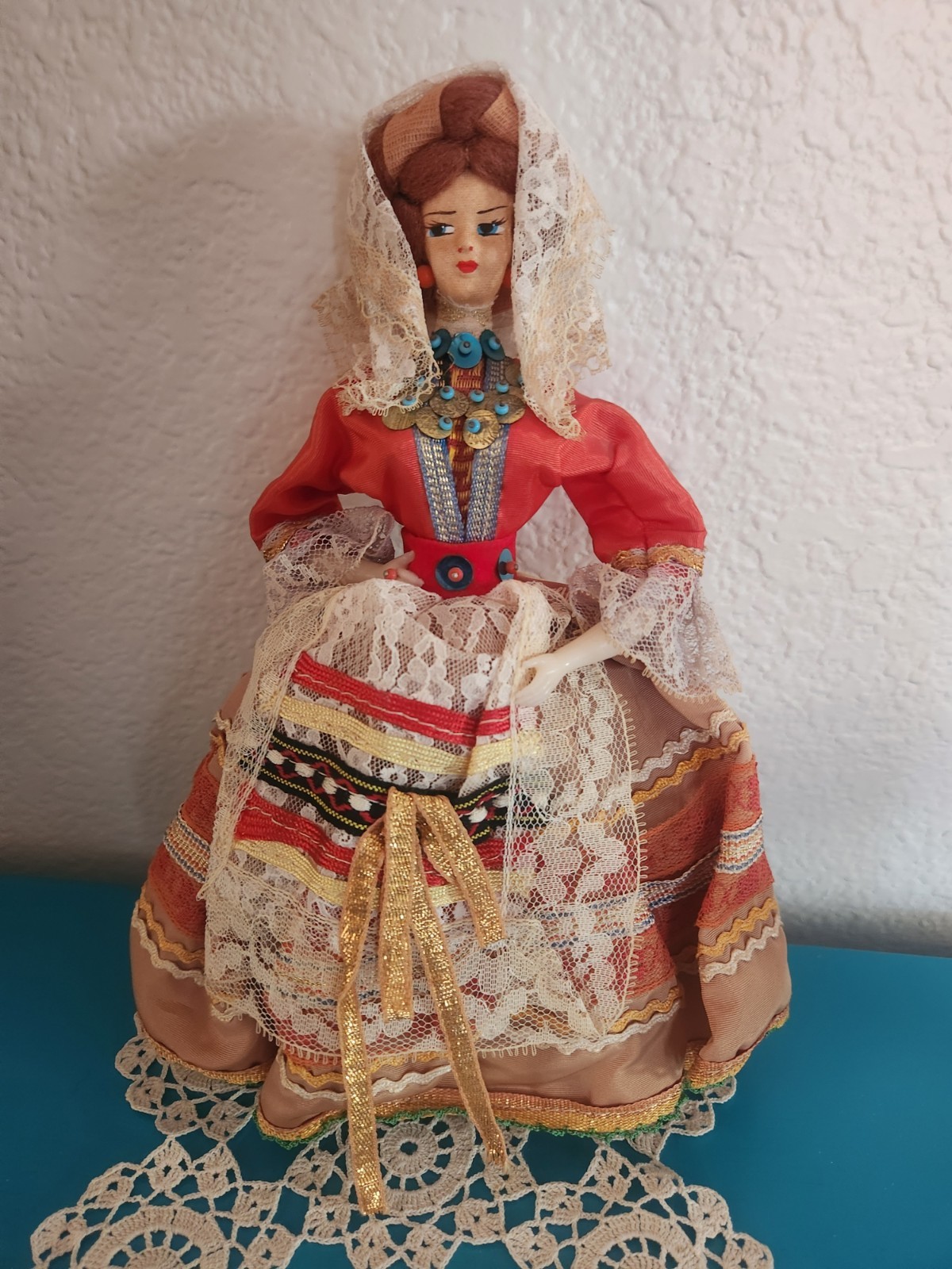 Vintage Greek Traditional Folk Costume Souvenir Doll 10\