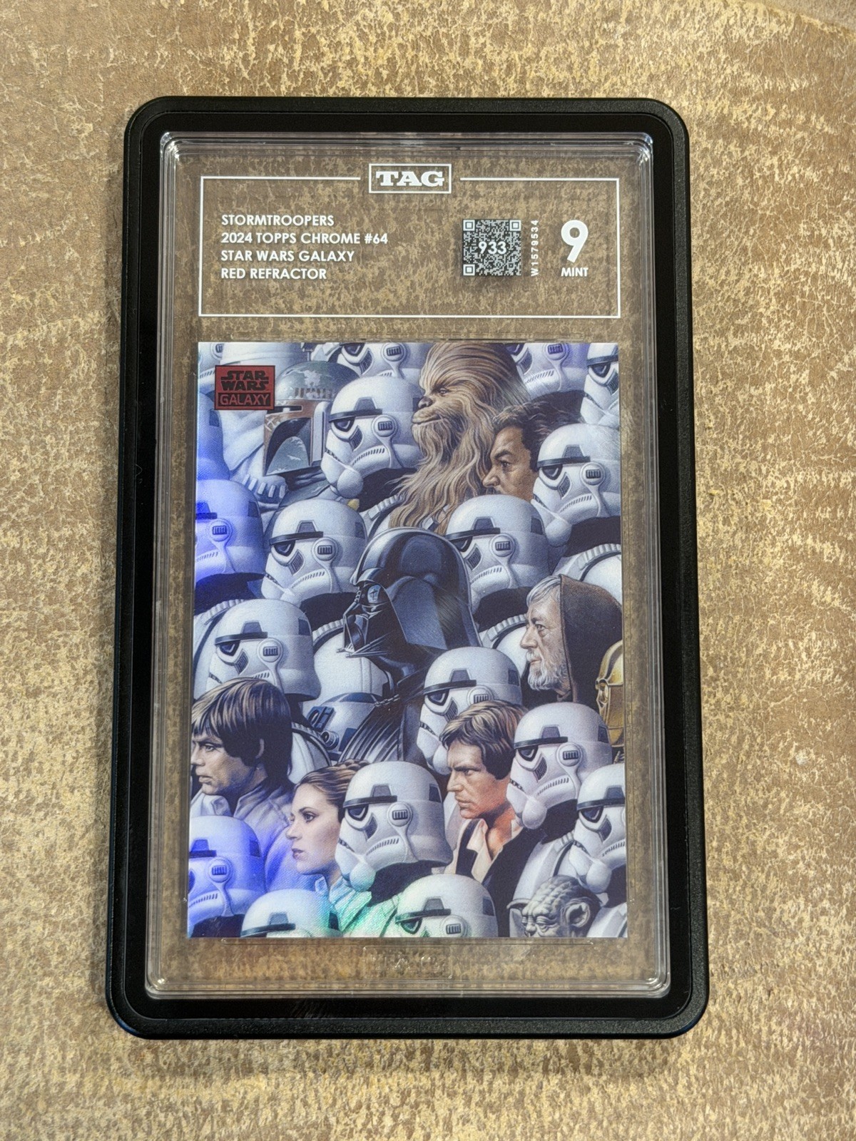 2024 TOPPS CHROME STAR WARS GALAXY RED /5 REFRACTOR #64 STORMTROOPERS TAG 9