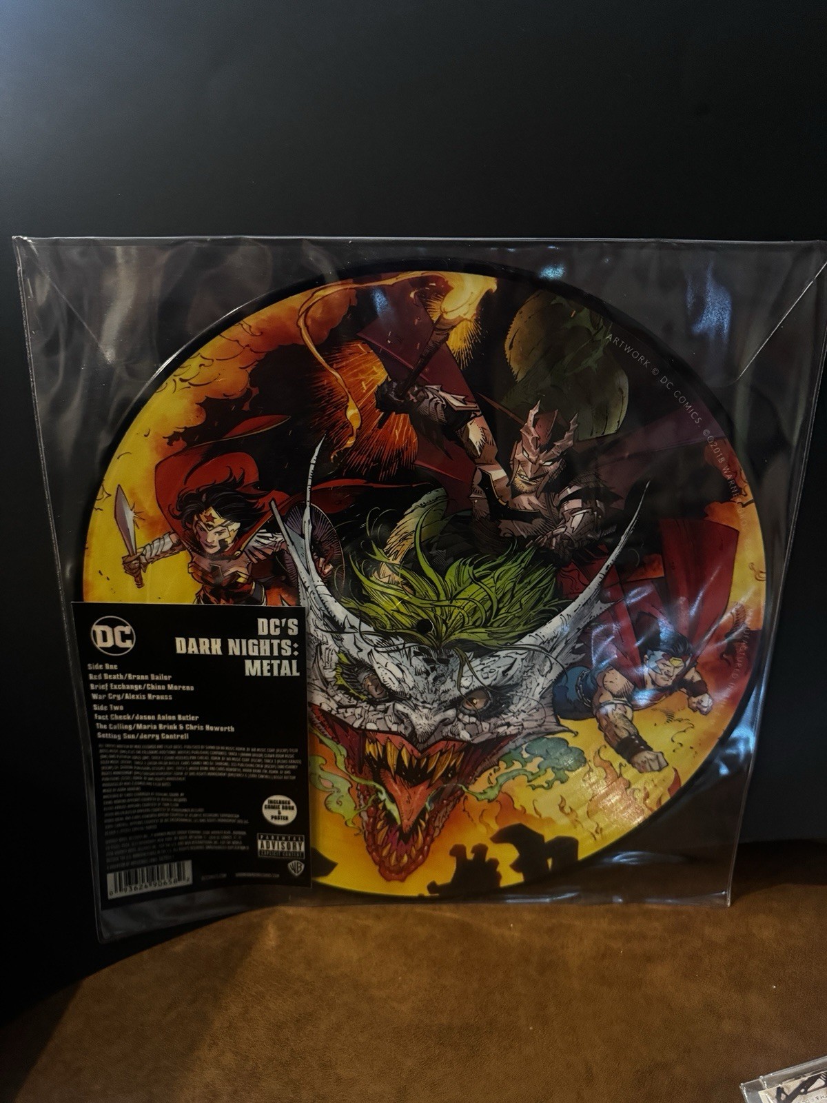 DC Dark Nights Metal Soundtrack Vinyl LP Rare  Variant Picture Disc + 9.8 Comic