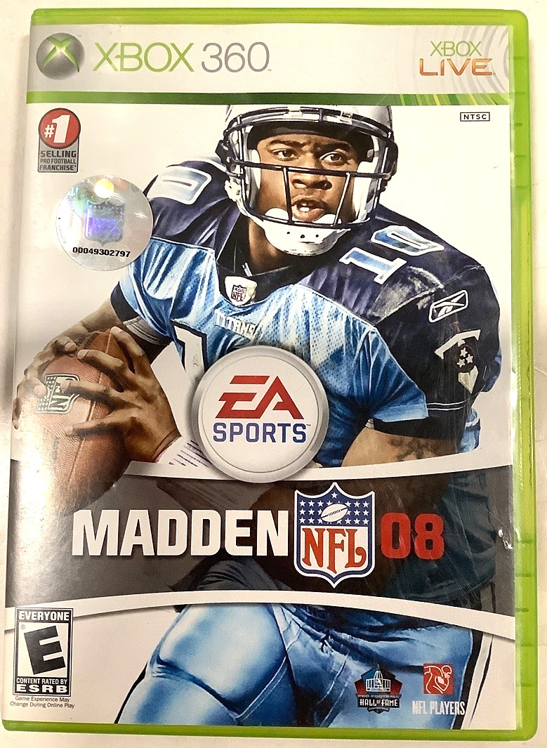 Xbox 360 MADDEN NFL 08 Football EA Sports Video Game Vince Young Titans 2008