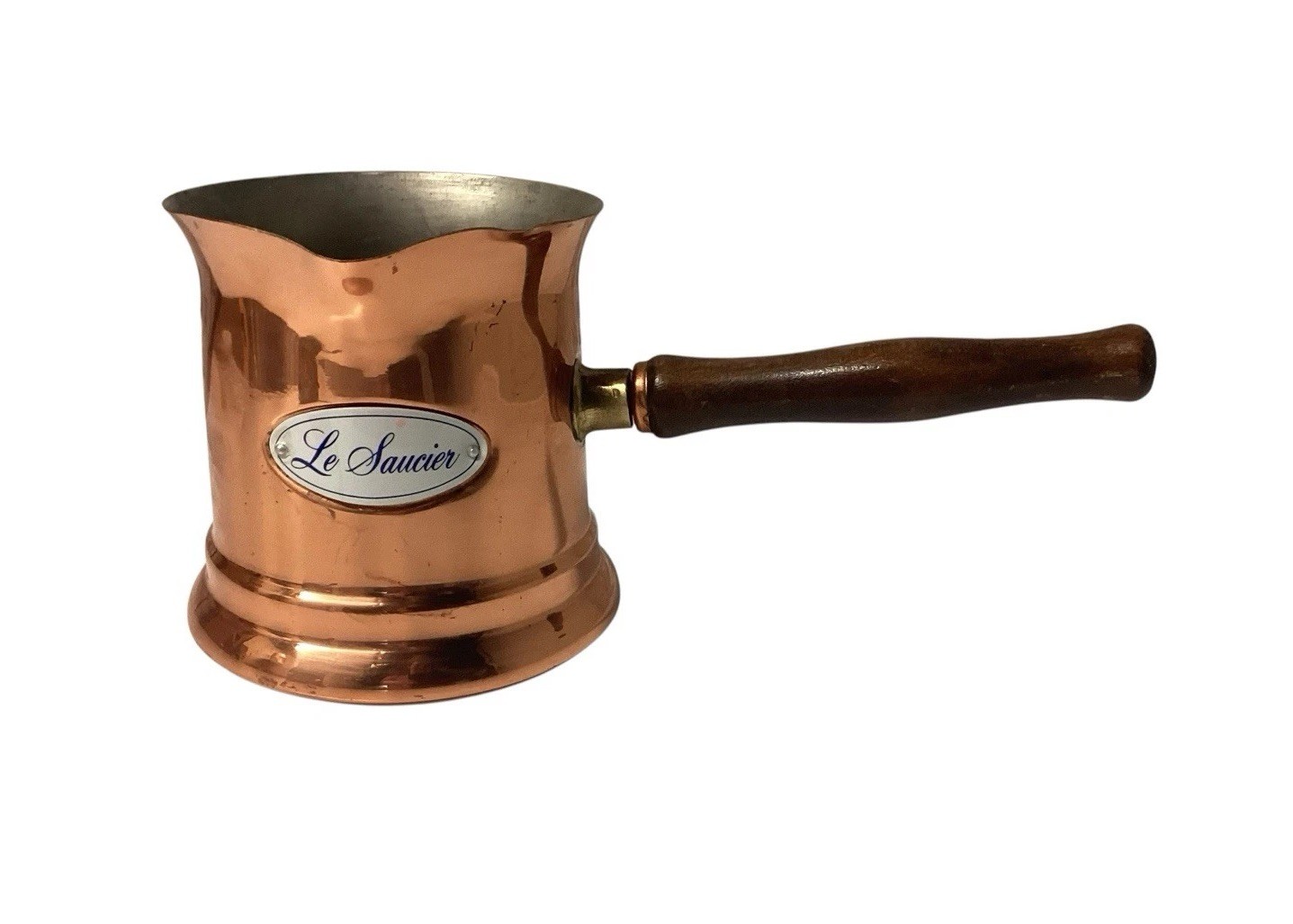 1984 Vintage Teleflora Le Saucier Copper Sauce Pan Wood Handle Sauce Pot Server