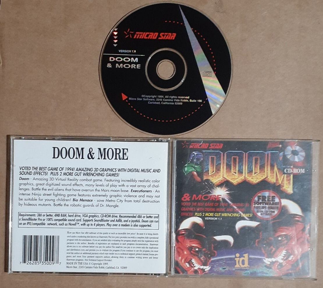 Vintage Doom + More Micro Star PC CD-ROM 1995 (Bio Menace) ID Software