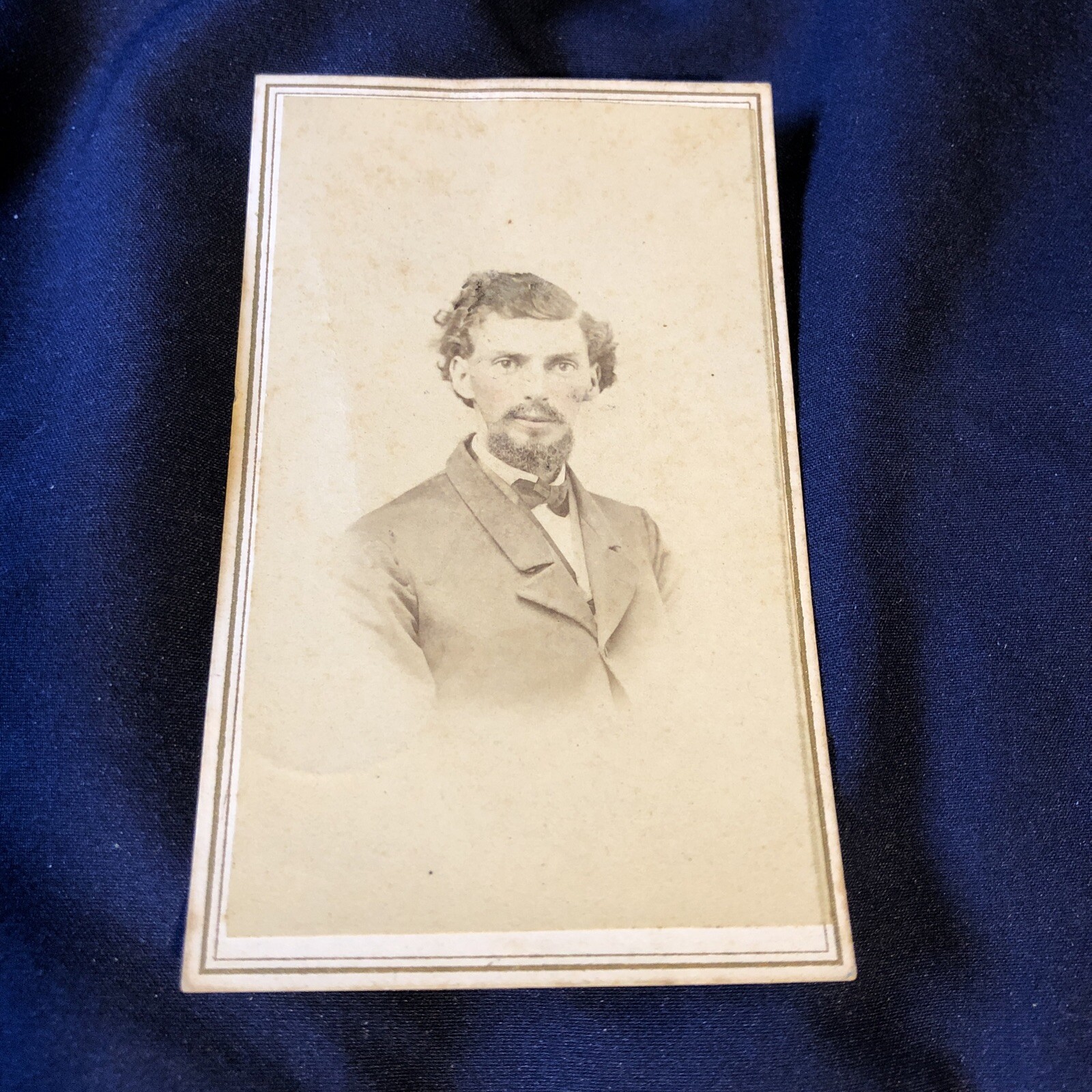 Vintage Victorian Man w/ Beard & Hat CDV Photo Photograph