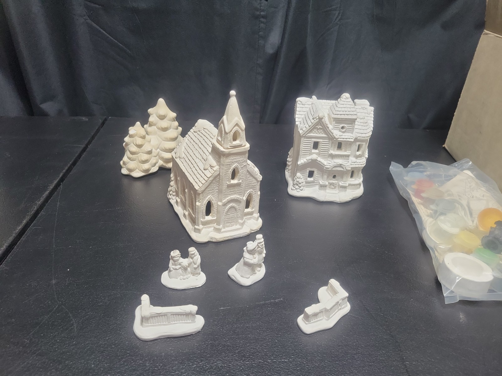 Vintage California Creations Christmas Holiday Village  Mismatch Cobble Stone Ln