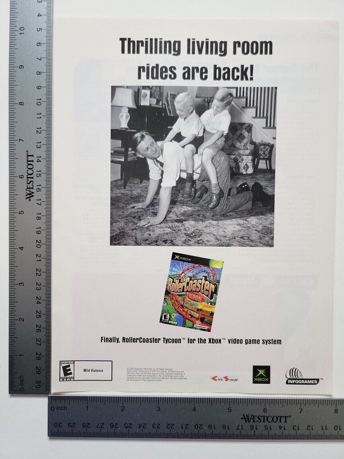 Rollercoaster Tycoon Advertisement Original Print Ad / Poster Game Gift Art