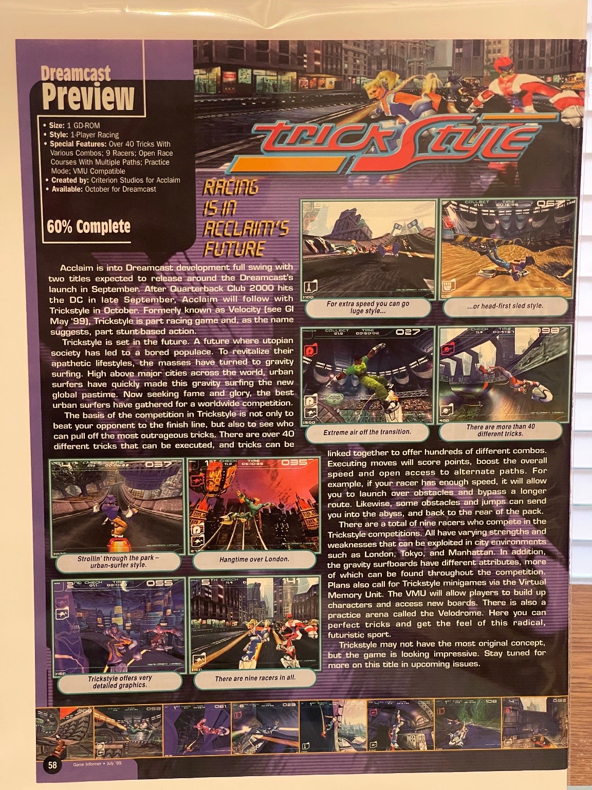 1999 Dreamcast Preview Trickstyle Game Informer Magazine Page Acclaim