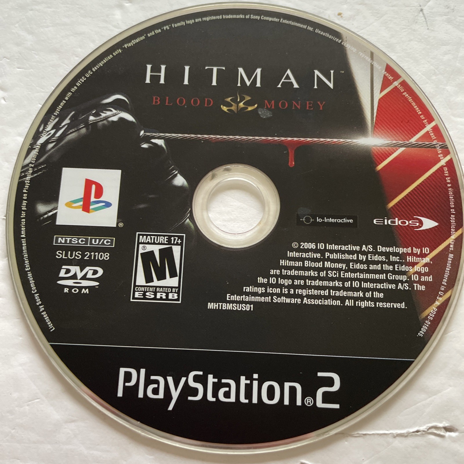 Hitman: Blood Money (Sony PlayStation 2, 2006) Disc Only- Tested