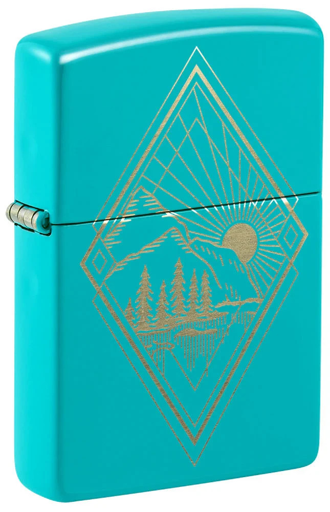 Zippo Outdoor Design Flat Turquoise Laser Engraved 48473