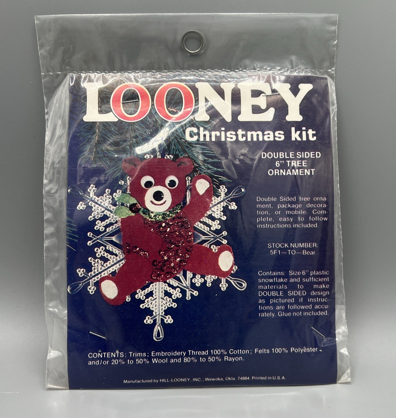 VINTAGE EDNA LOONEY CHRISTMAS KIT DOUBLE SIDED 6\