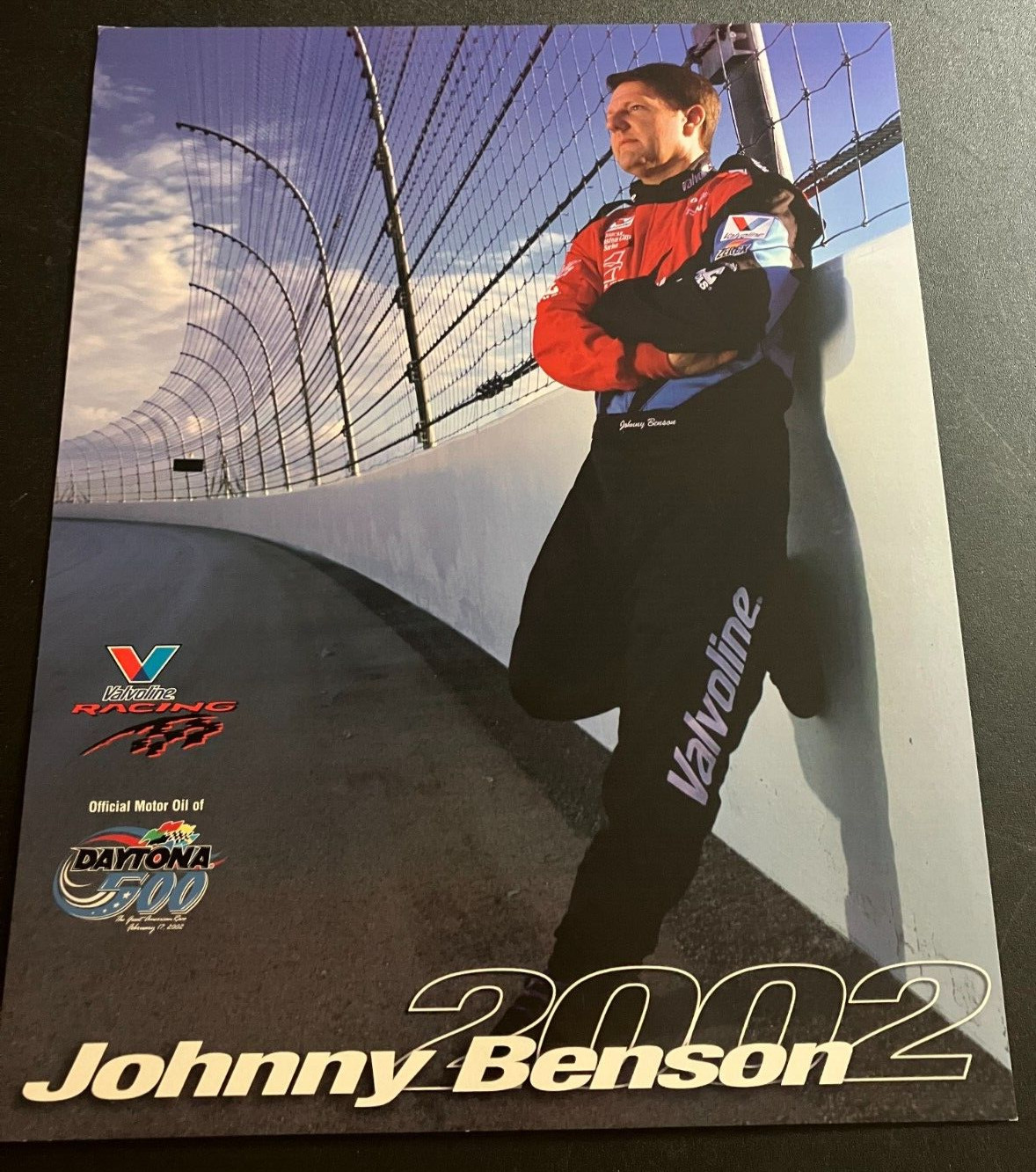 2002 Johnny Benson #10 Valvoline Pontiac Grand Prix - NASCAR Hero Card Handout