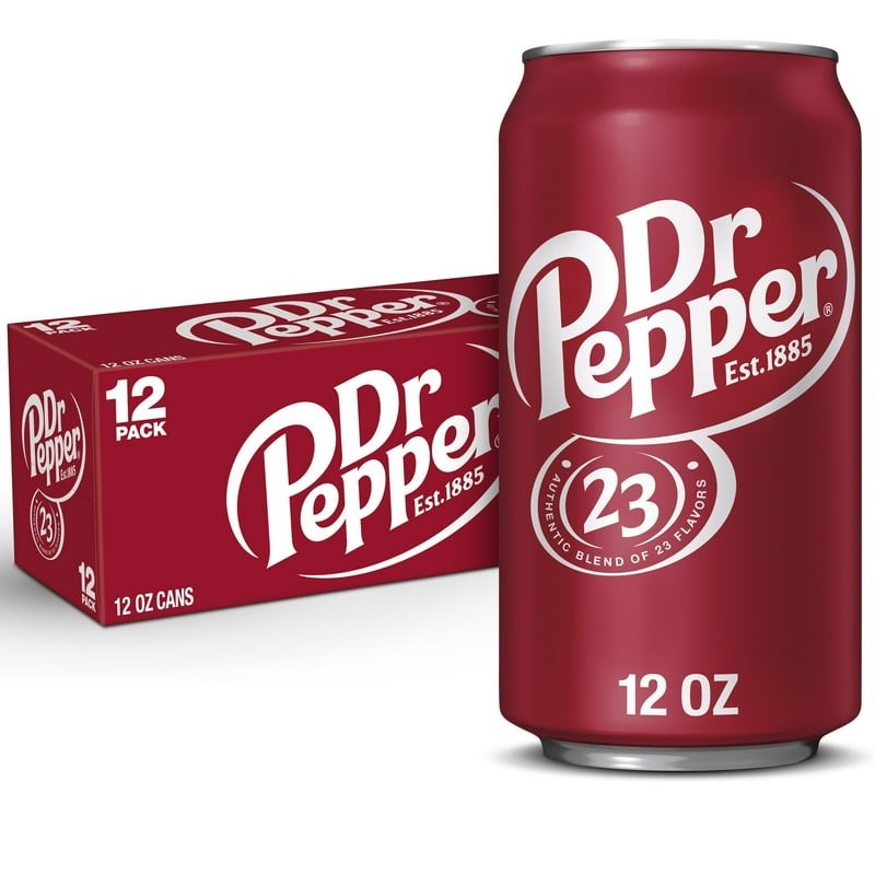 Dr Pepper Soda Pop, 12 fl oz, 12 Pack Cans - 