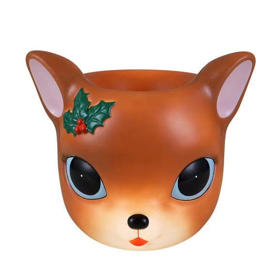 Mr. Christmas 12-Inch Brown Blow Mold Deer Candy Bowl Decoration