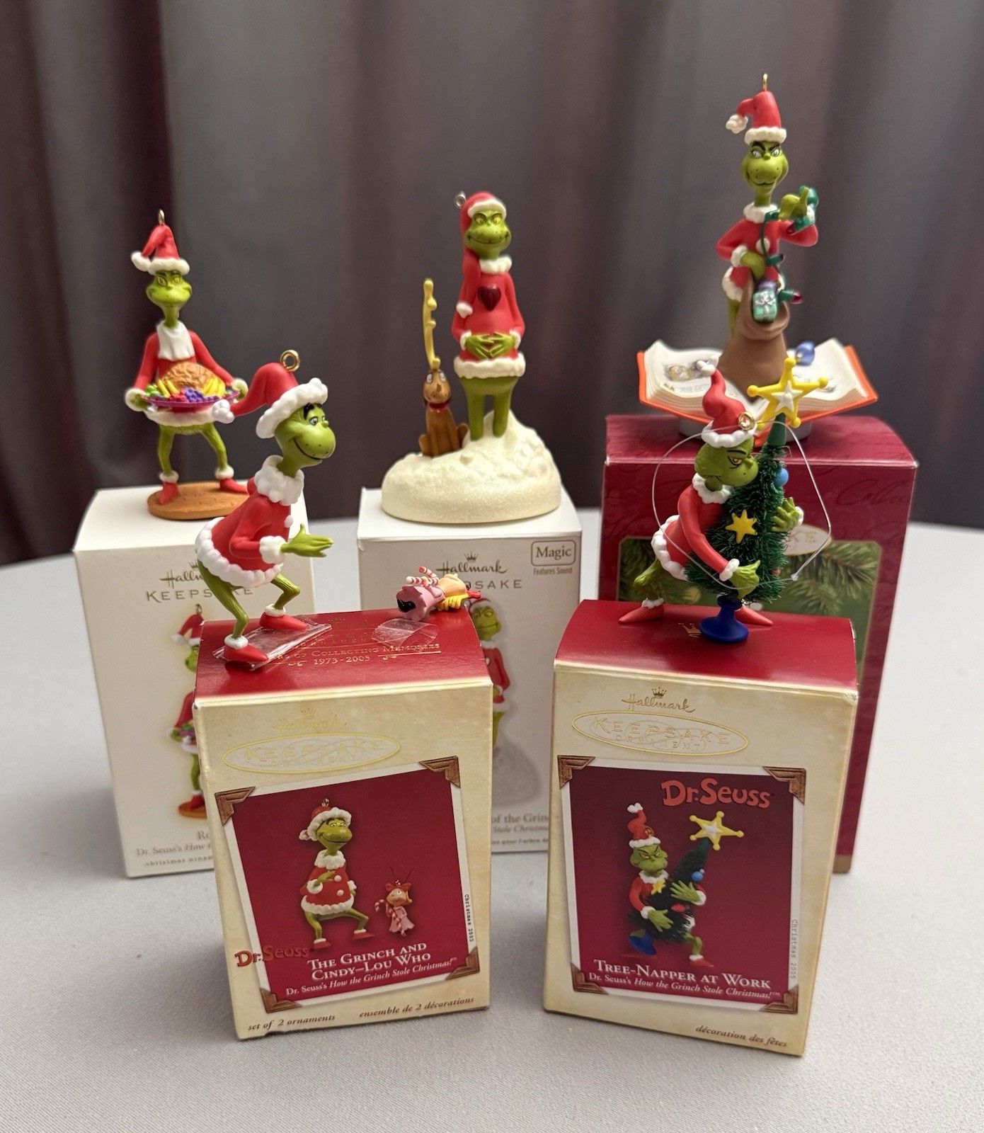 Hallmark Dr. Seuss How The Grinch Stole Christmas Ornament Lot Of 5