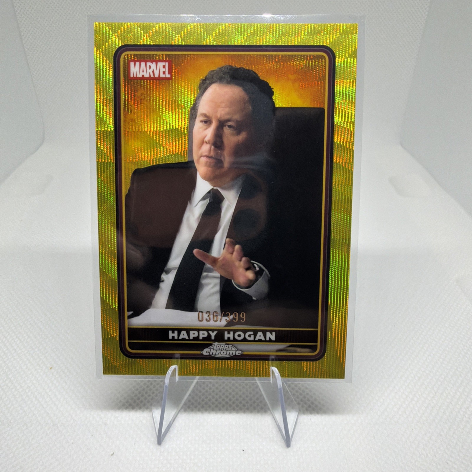 Happy Hogan 2025 Topps Chrome Deadpool Yellow Wave /399 #29