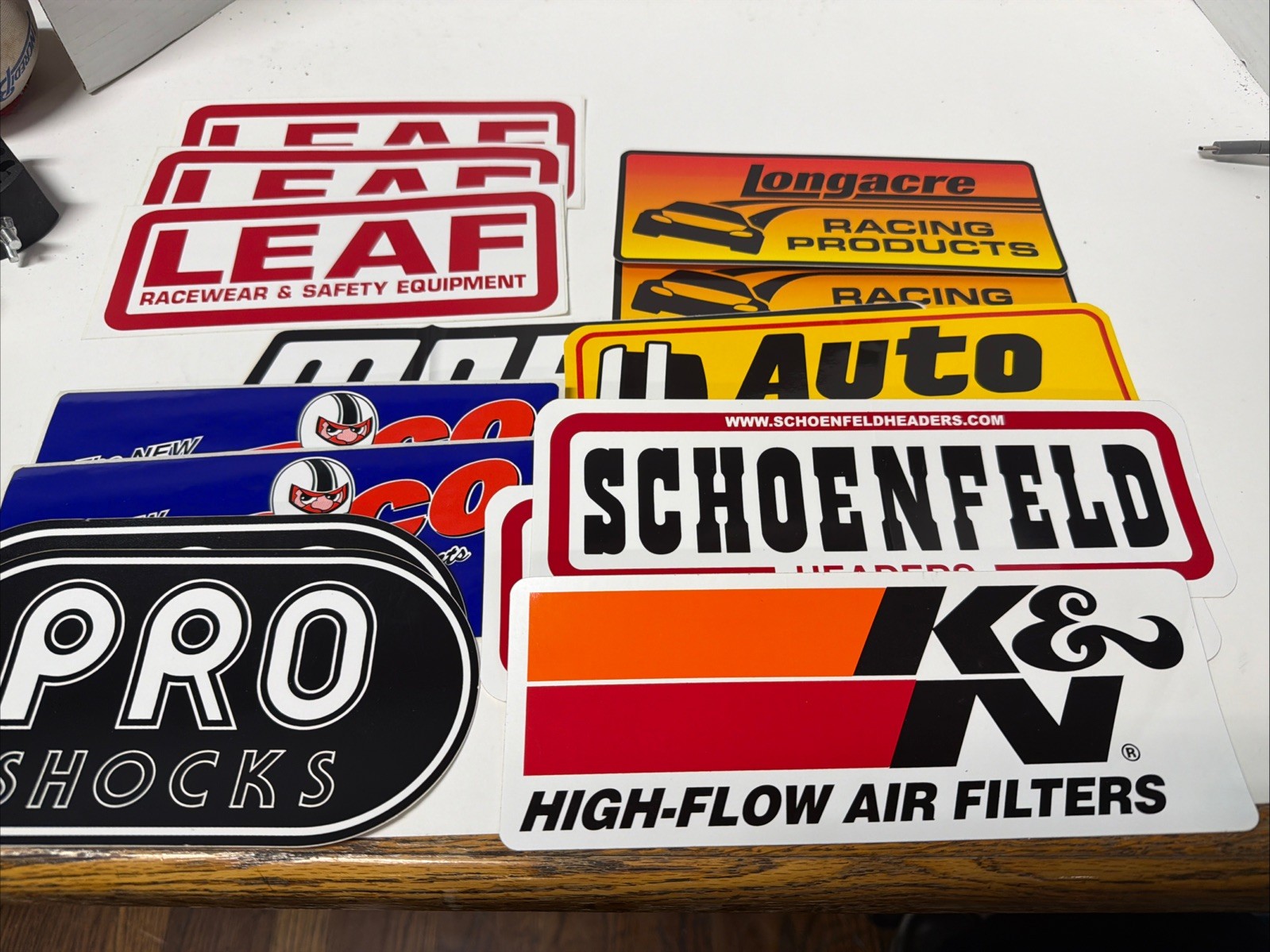 VINTAGE STICKER LOT OF 14 Racing Stickers Leaf Pro Longacre Schoenfeld