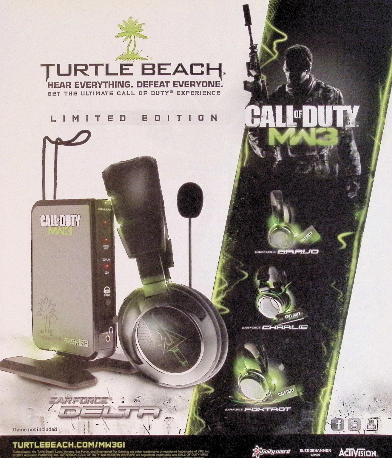 Turtle Beach Call of Duty MW3 Ear Force Delta Print Ad Limited Edition