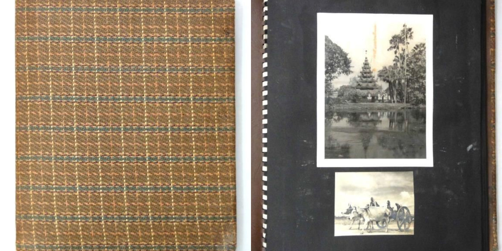 1942 vintage WWII SCRAPBOOK military soldier OBERDORF photo money patches india