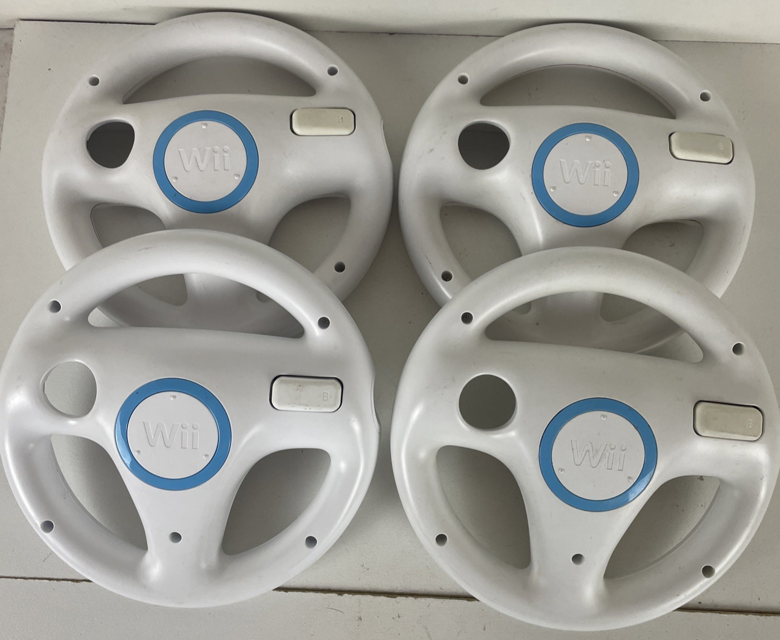 Lot Of 4 Official Nintendo OEM White Wheels For Wii Mario Kart