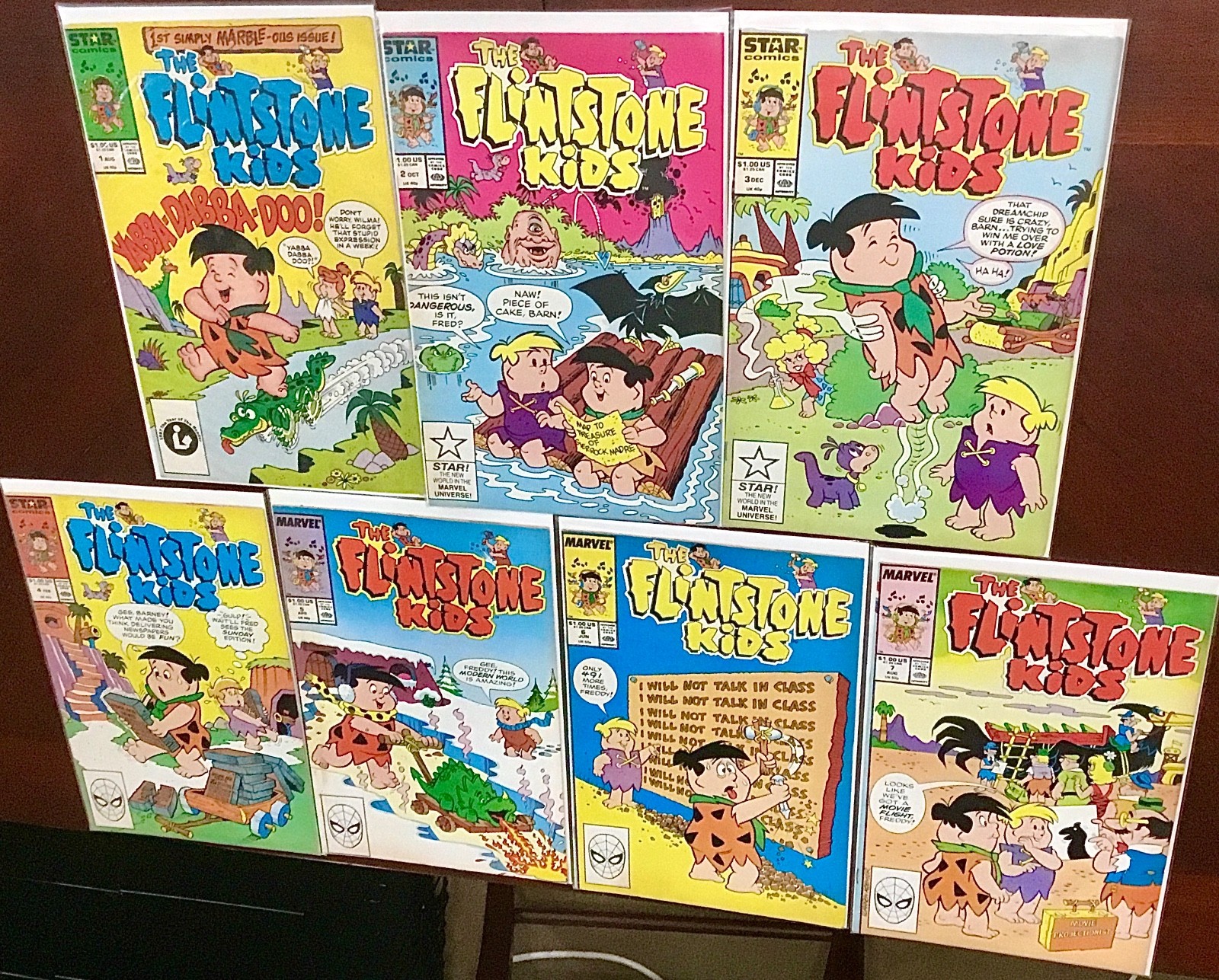 Flintstone Kids Comic Lot - 1-7 Run - Star Comics - Bags & Boards - Ships Free