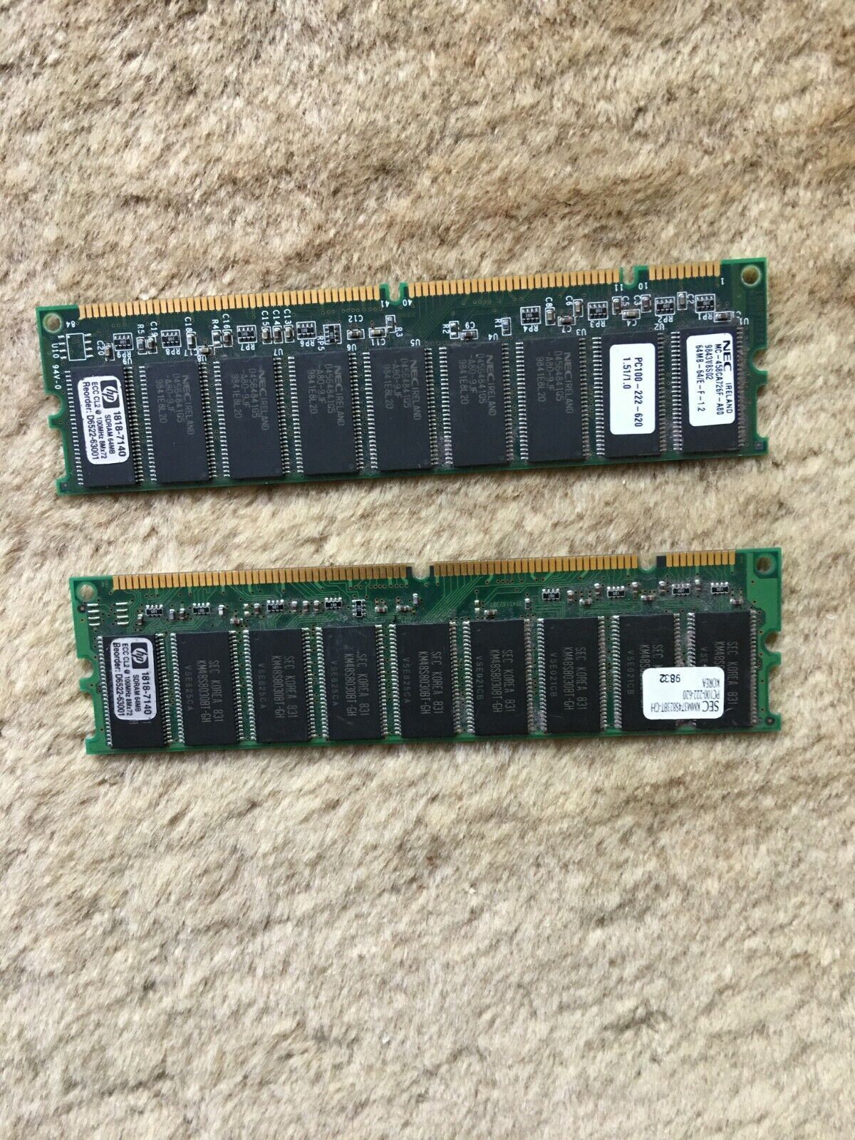 PC100-222-620 64MB RAM HP 1818-7140 SDRAM 100MHz 8Mx72 ECC CL2  D6522-63001