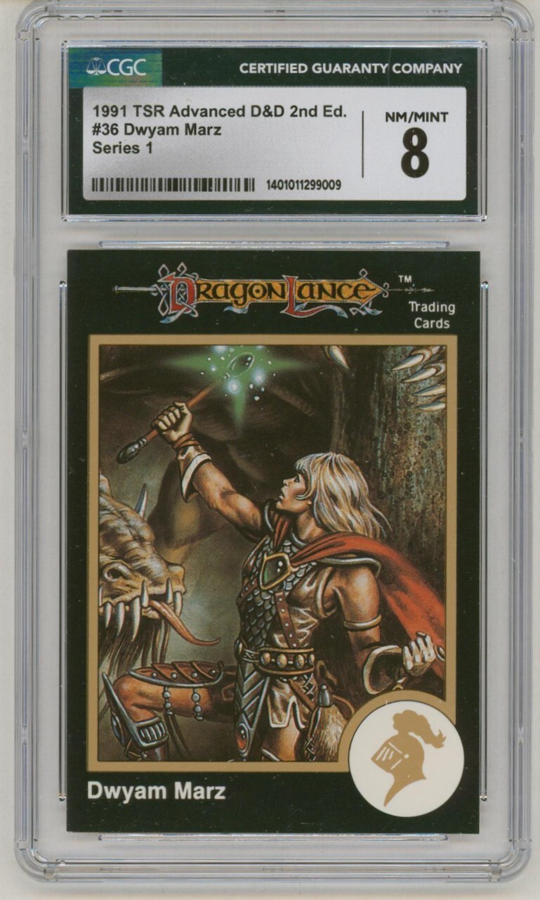 RARE 2 CGC 8 Gold Border 1991 AD&D TSR RPG Card #36 Dragonlance Warrior