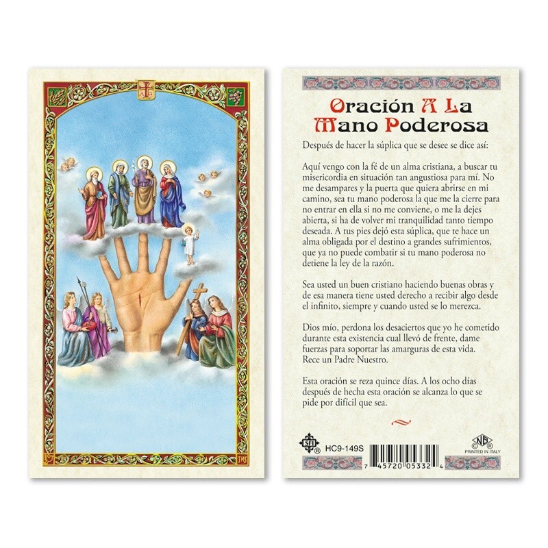 Oración A La Mano Poderosa tarjeta laminada