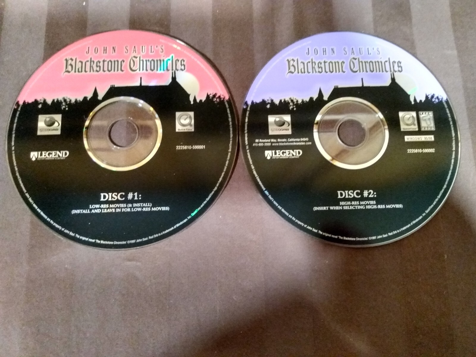 John Saul's Blackstone Chronicles PC 1998 Discs Only