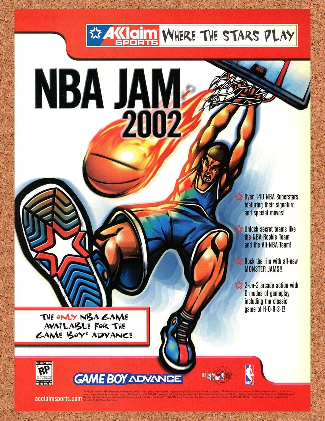 2001 NBA Jam 2002 GBA Original Advertisement / Retro Promo v1