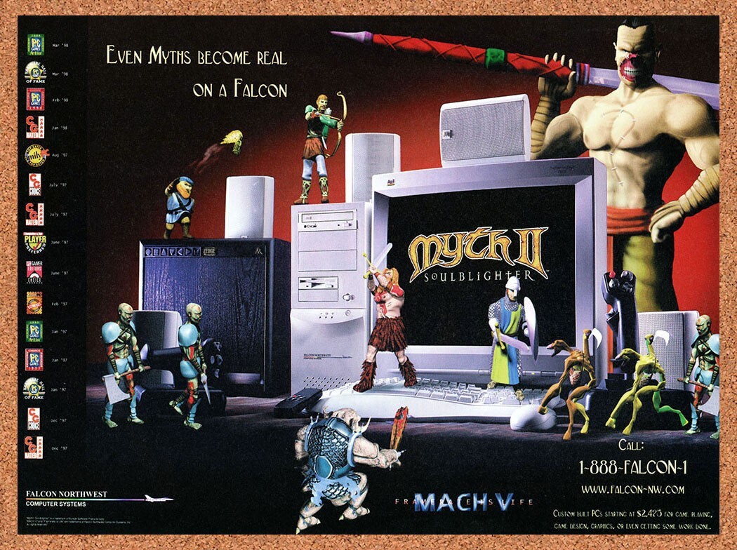1997 Myth II Soulblighter Falcon Northwest Original Ad / Retro Promo v1