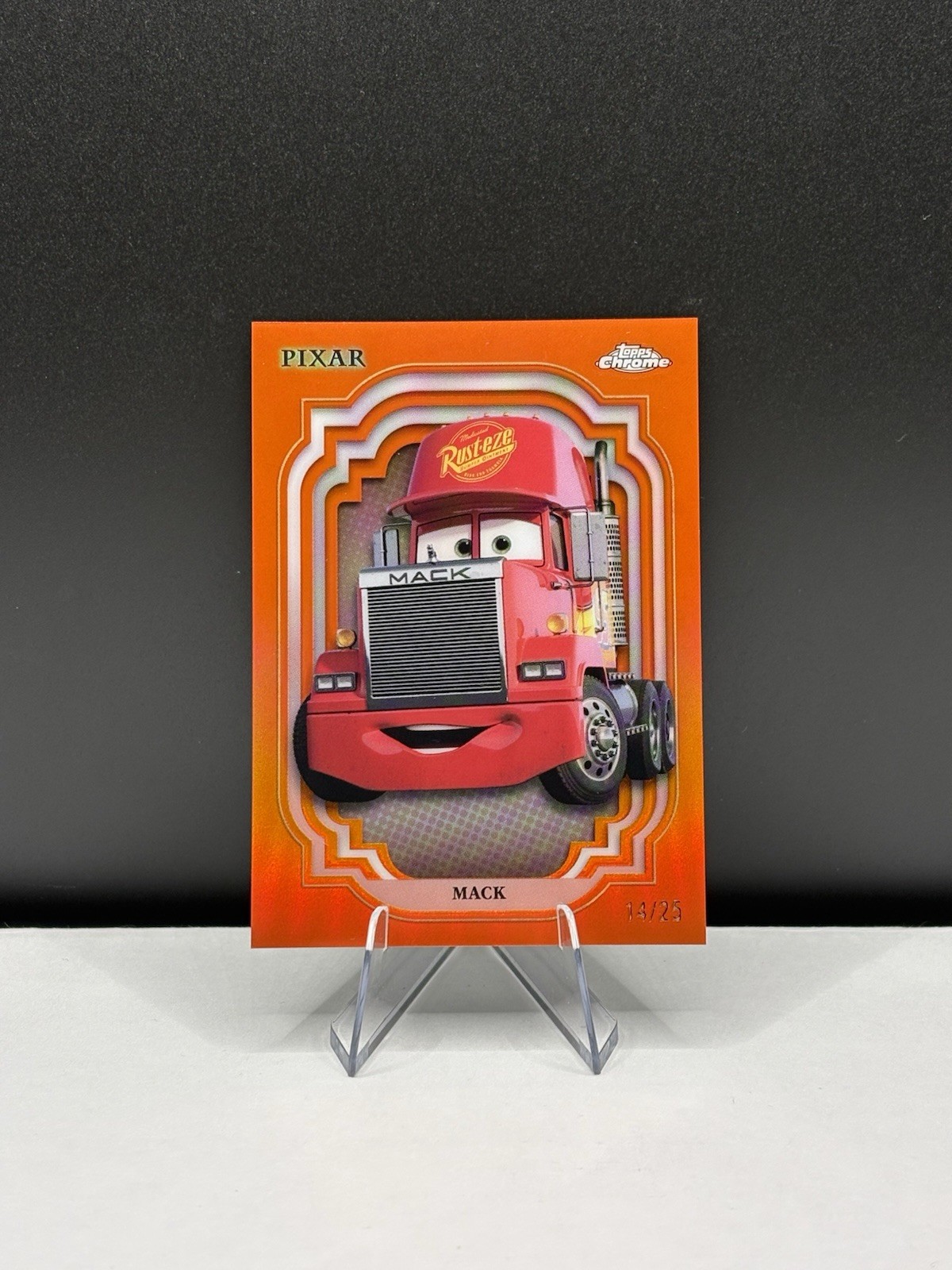 2024 Topps Chrome Disney Mack First True Orange# 14/25‼️Pixar Cars, SSP 🤩