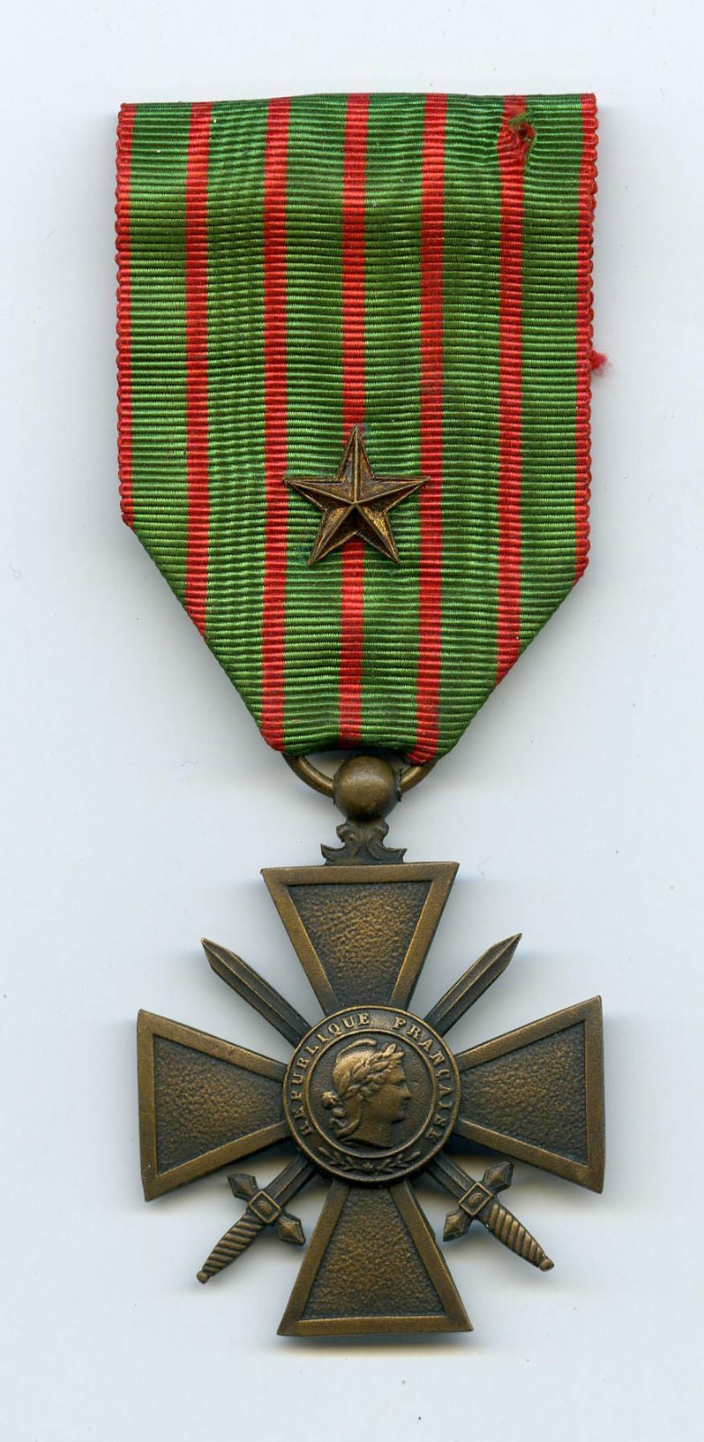 Rare WWI FRANCE French CROIX DE GUERRE 1914-1915 War Medal Complete with Hanger