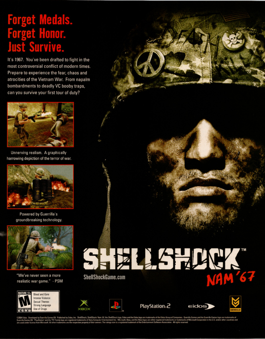 Shellshock Nam '67 Video Game Print Ad Poster Eidos Guerrilla 2004 Xbox PS2
