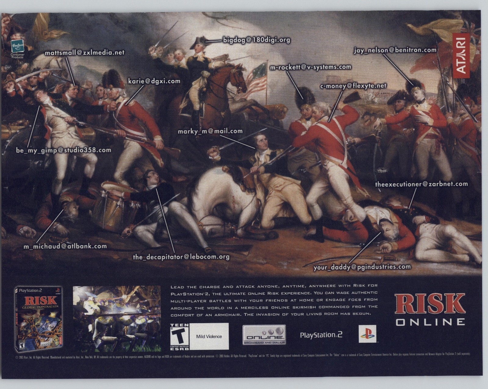 2003 Risk Online PS2 Vintage Magazine Print Ad Video Game Art Poster 
