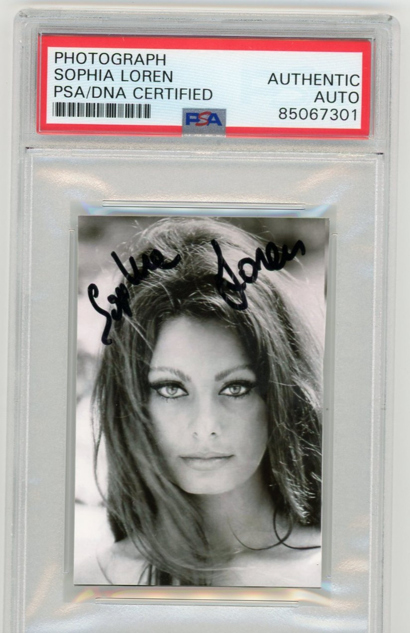 MODEL SOPHIA LOREN SIGNED PICTURE PSA DNA CERTIFIED AUTOGRAPH PHOTO