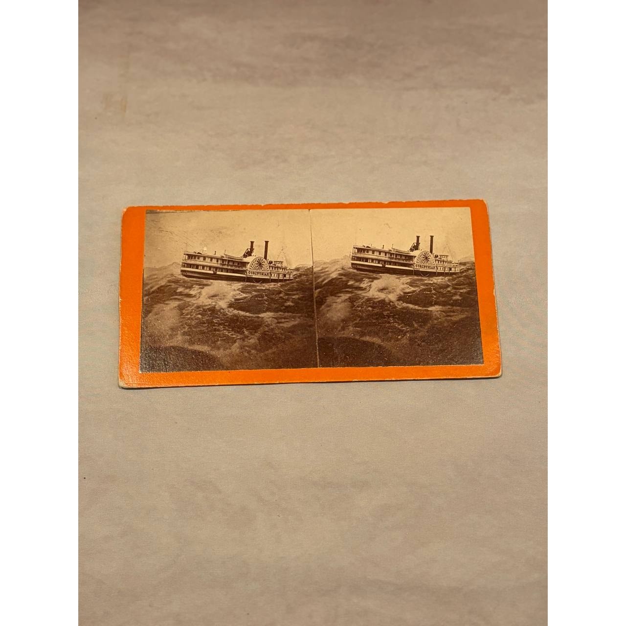 1870s Stereoview Steamer Corinthian Shooting Lachine Rapids St Lawrence