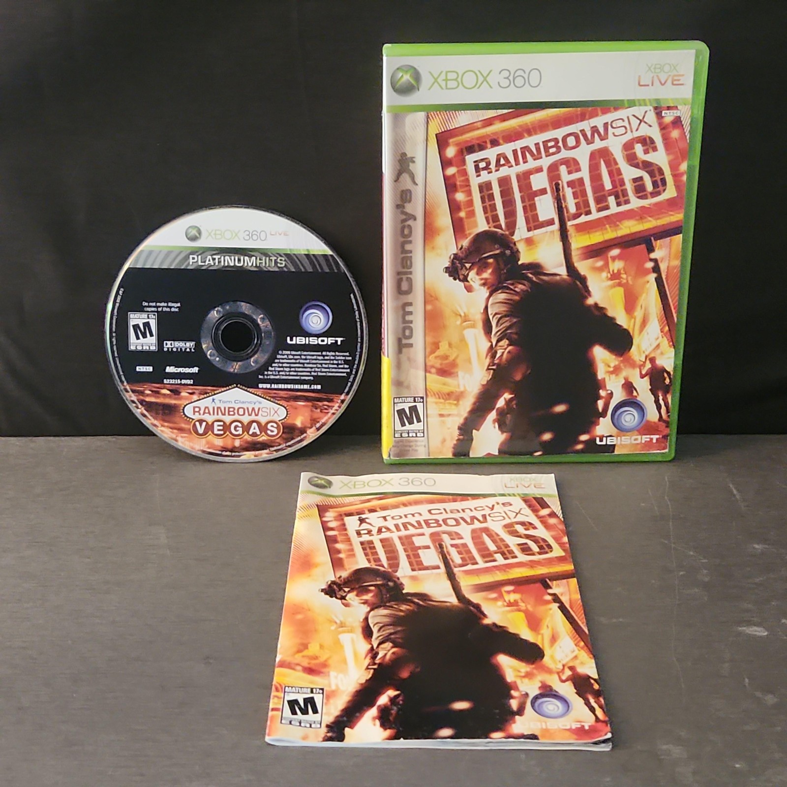 Tom Clancy\'s Rainbow Six: Vegas Microsoft Xbox 360 Video Game CIB Platinum Hits
