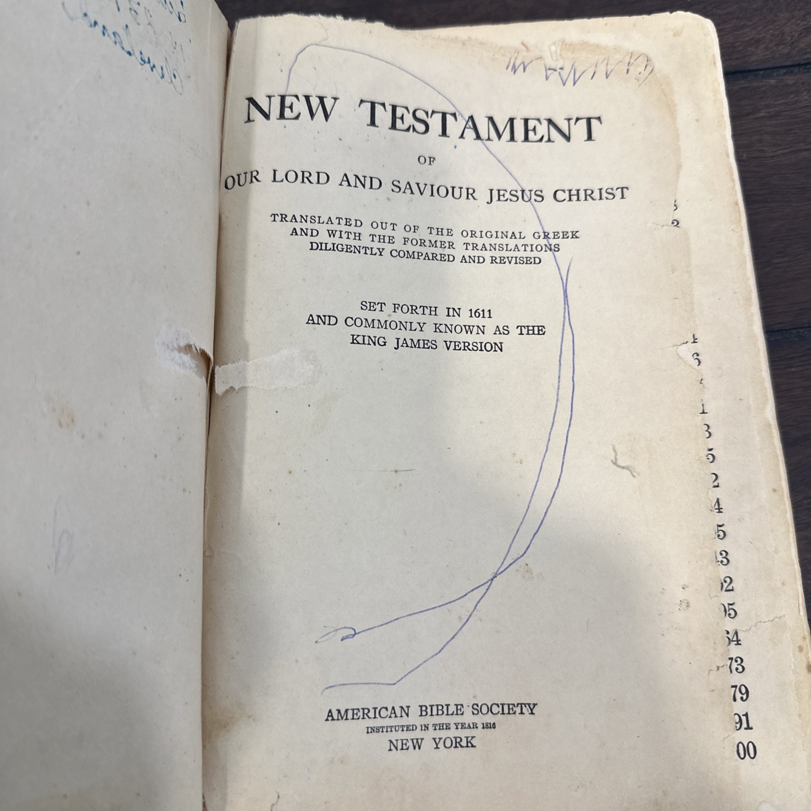 The New Testament translated from greek New York American  Bible society, 1816