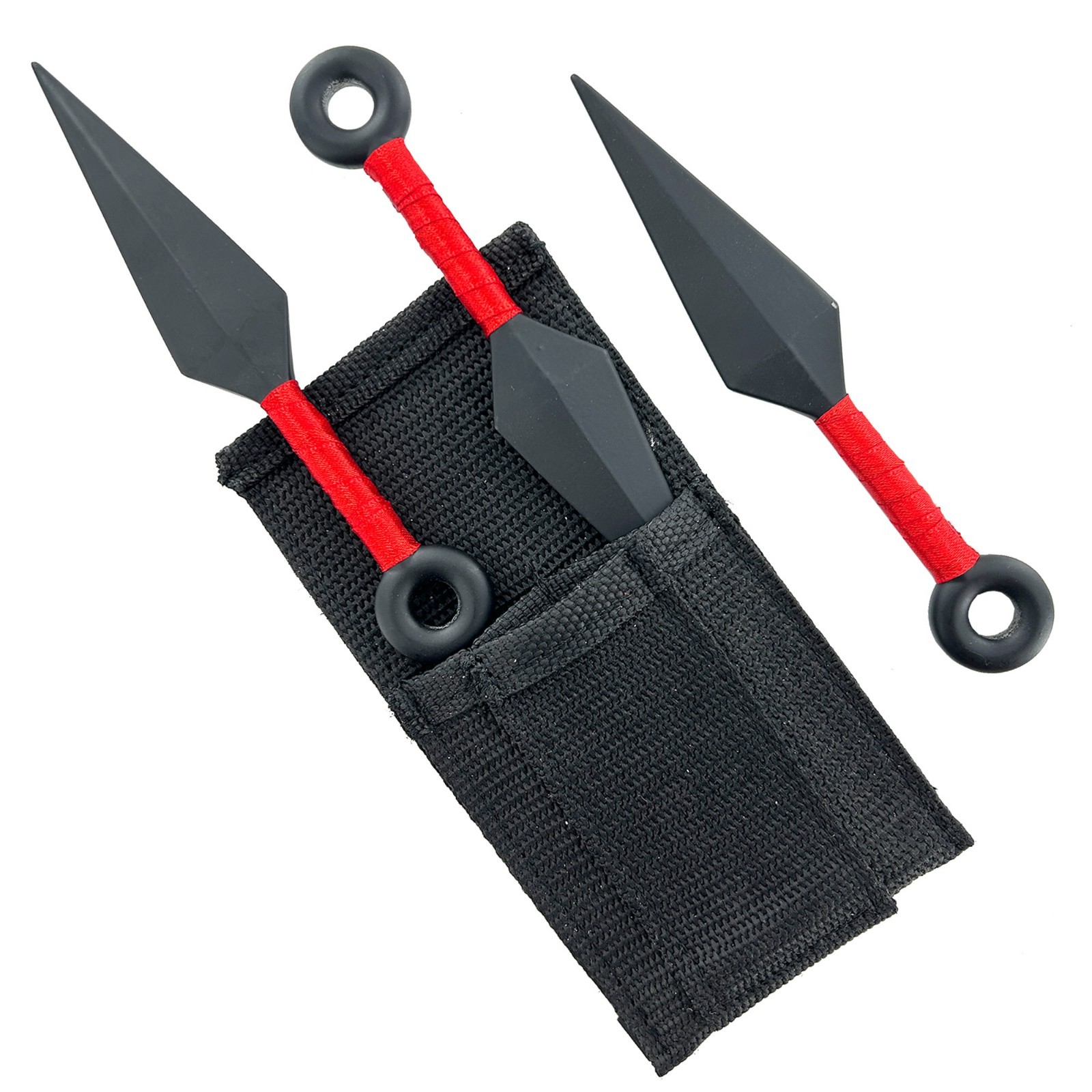 Shadow Strike Trio Red-Wrapped Mini Kunai Throwing Knives Set - Overall 5\