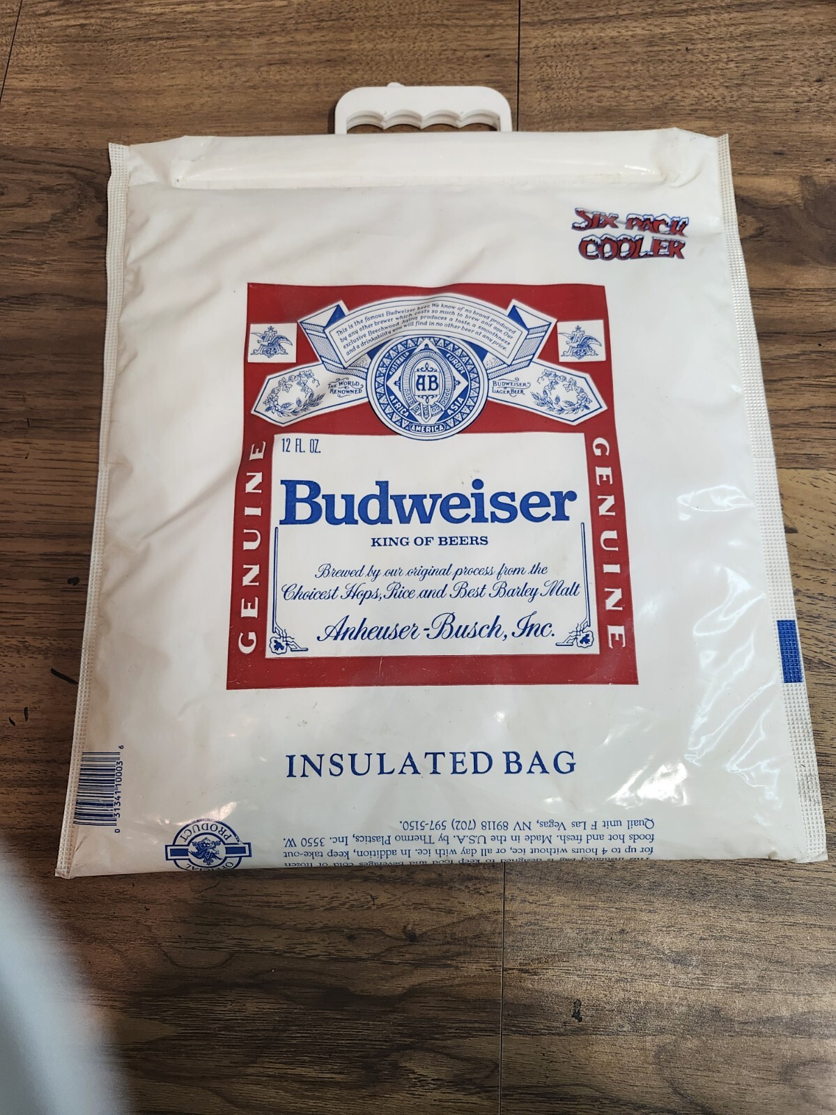 Vintage Budweiser Six Pack Cooler Insulated Bag