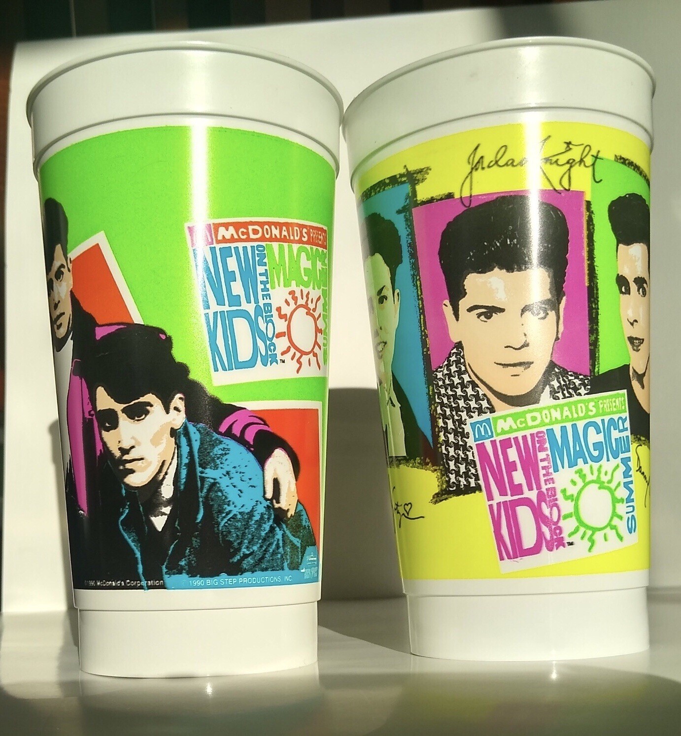 VINTAGE 1990, SET of 2 McDonald's New Kids on the Block 32oz Cups - BRAND NEW