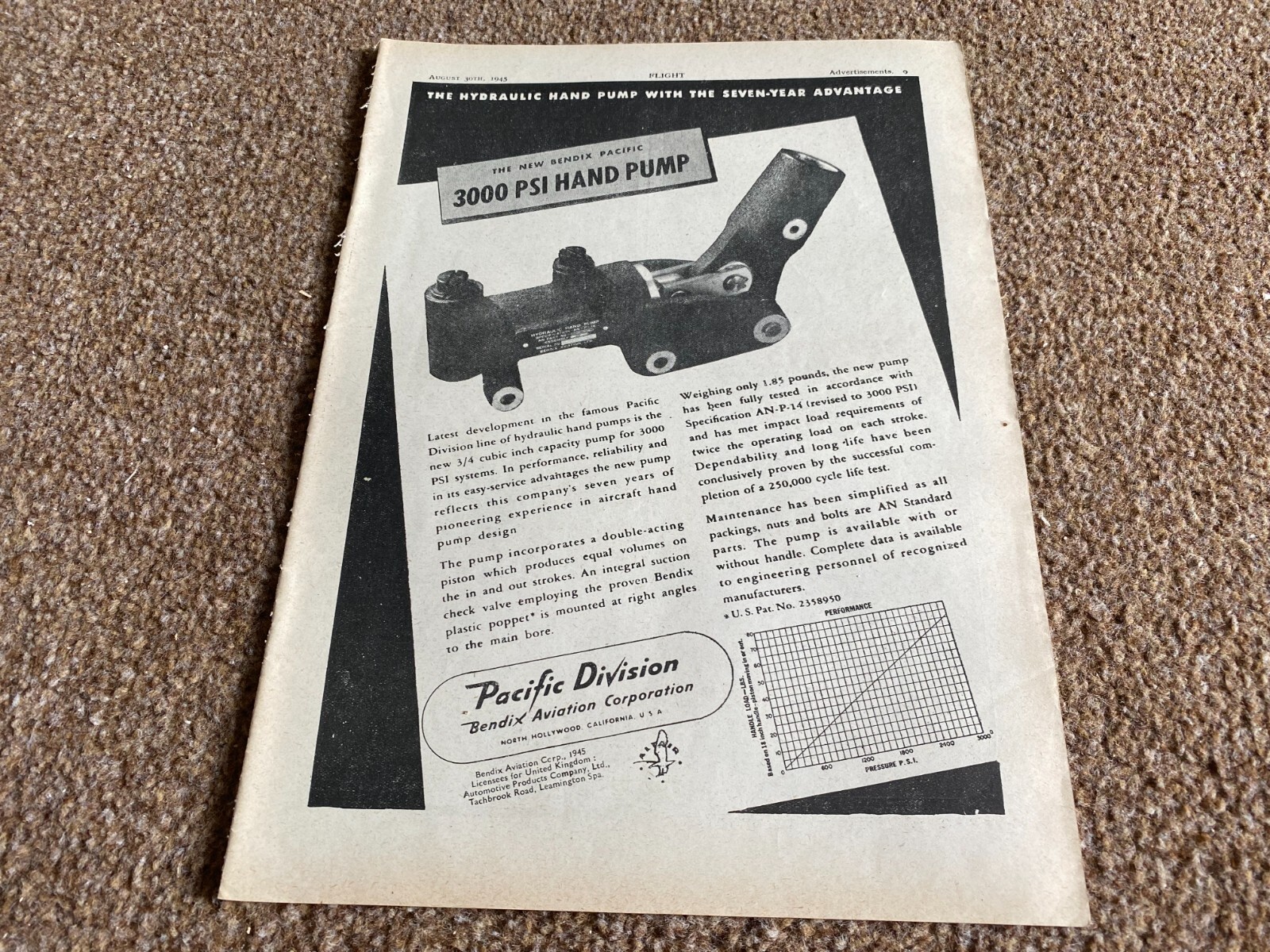 FABK16 ADVERT 5X8 THE NEW BENDIX 3000 PSI HAND PUMP