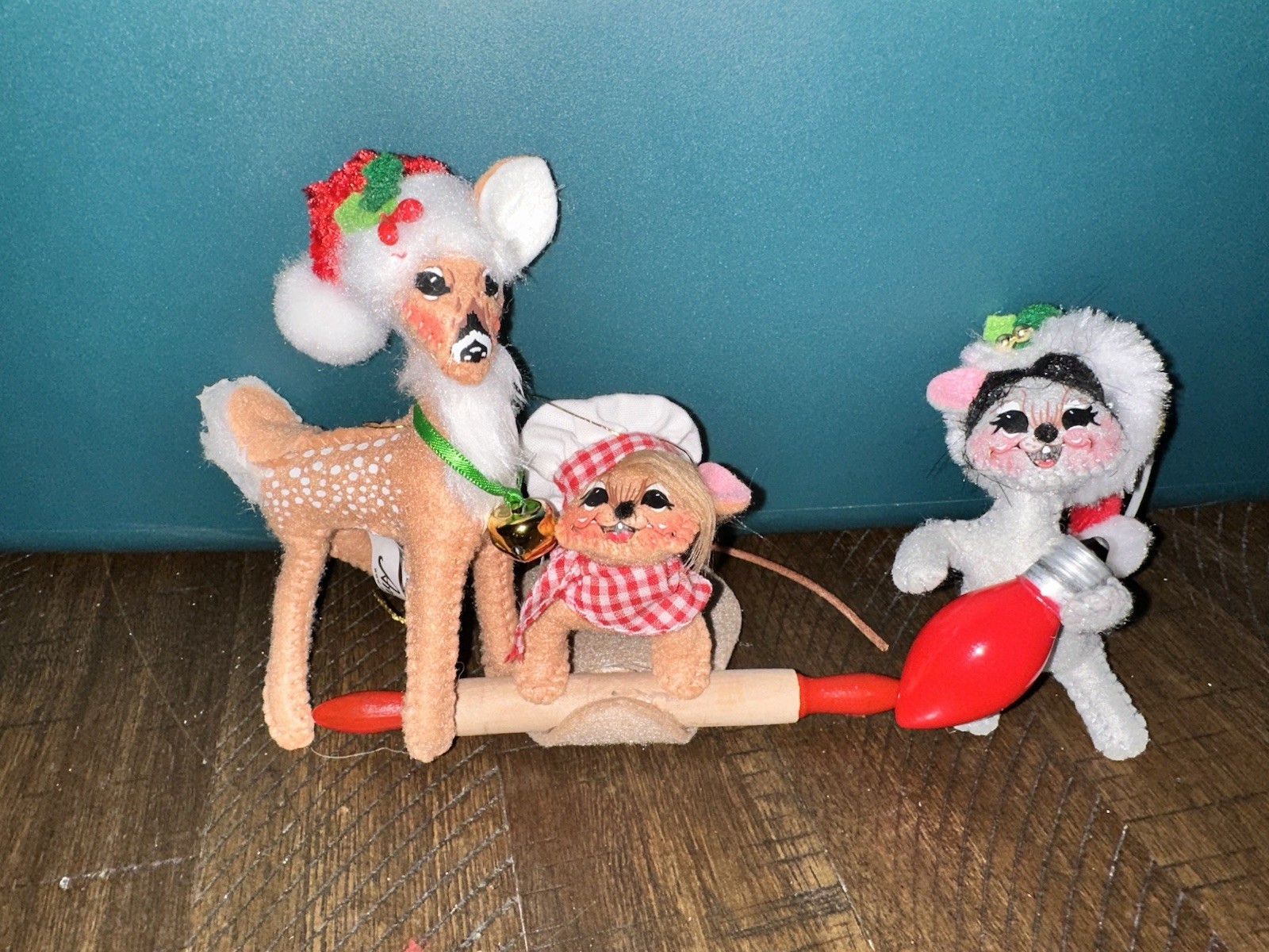 Annalee  Holiday Ornaments 2011/2013 Christmas In July 2 Mice 1 Deer