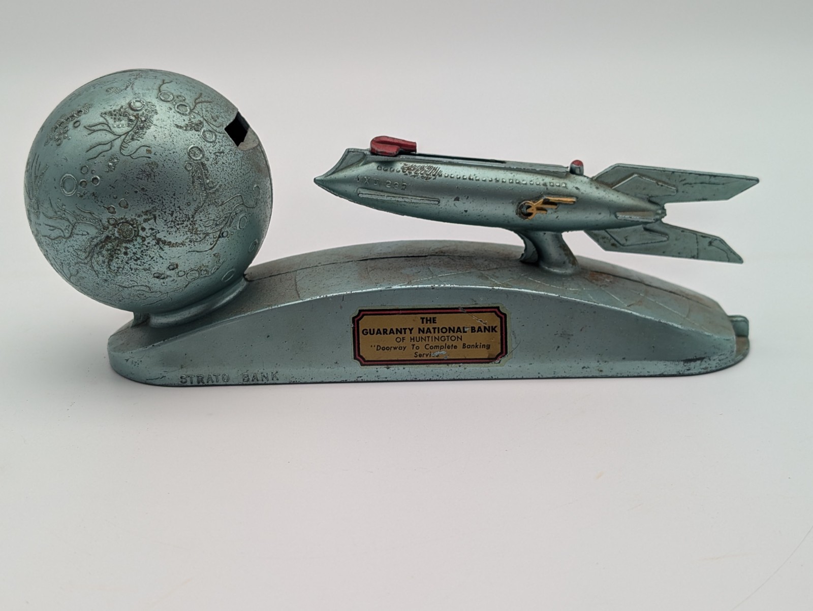 VTG 1950\'s Shoot The Moon Strato Mechanical Coin Bank West Virginia - No Key
