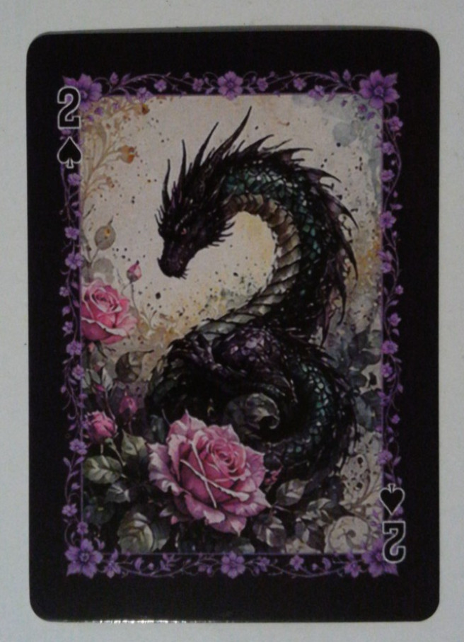 Beautiful Dreamy Gothic Dragon Playing Card 2 Spades