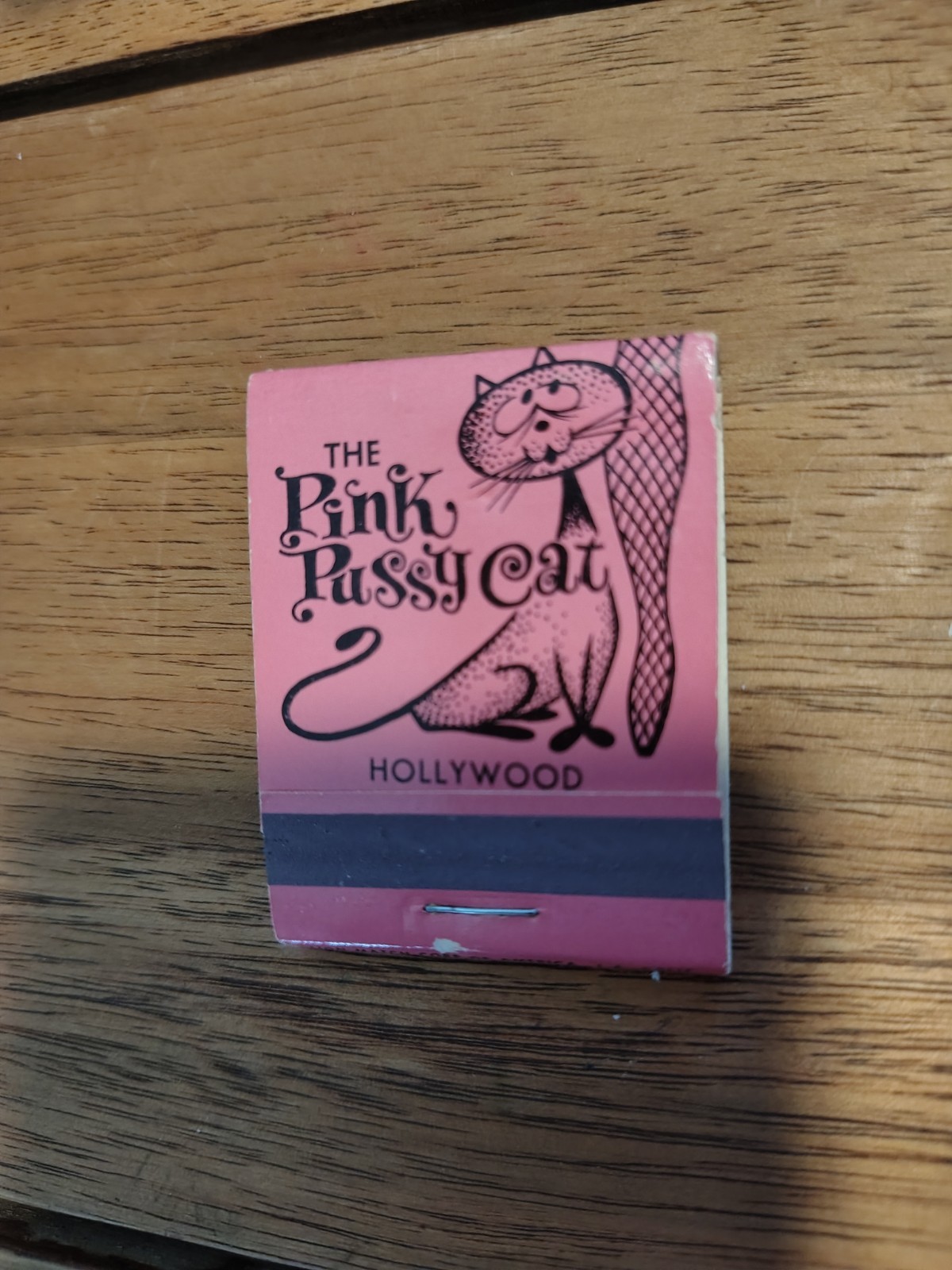 Vintage The Pink Pussy Cat Matchbook- Unstruck