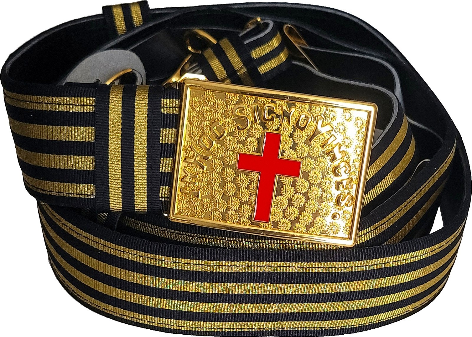 MASONIC KNIGHTS TEMPLAR Ceremonial Sword Belt & Buckle Sir Knight Adjustable G