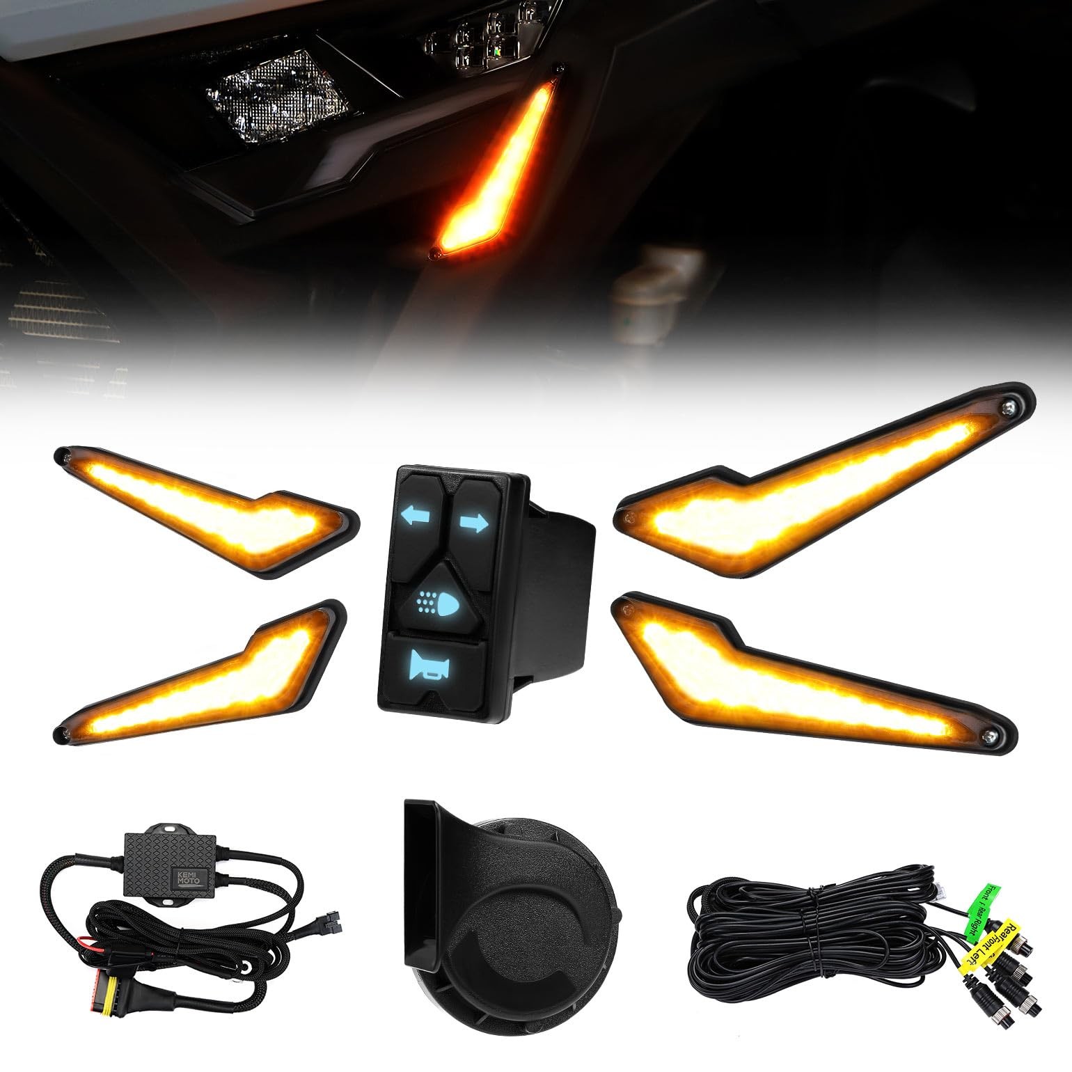 UTV Turn Signal Kit KEMIMOTO Triangle Horn