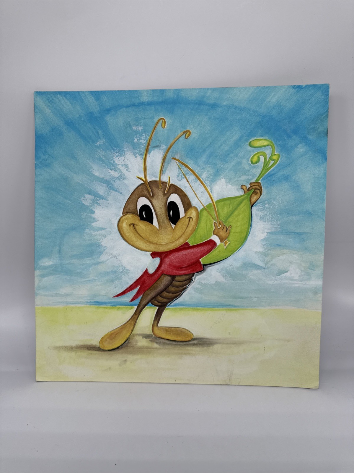 Cri-Cri El Grillito Cantor Original Painting Signed Peimbert 2005 Mexican Art